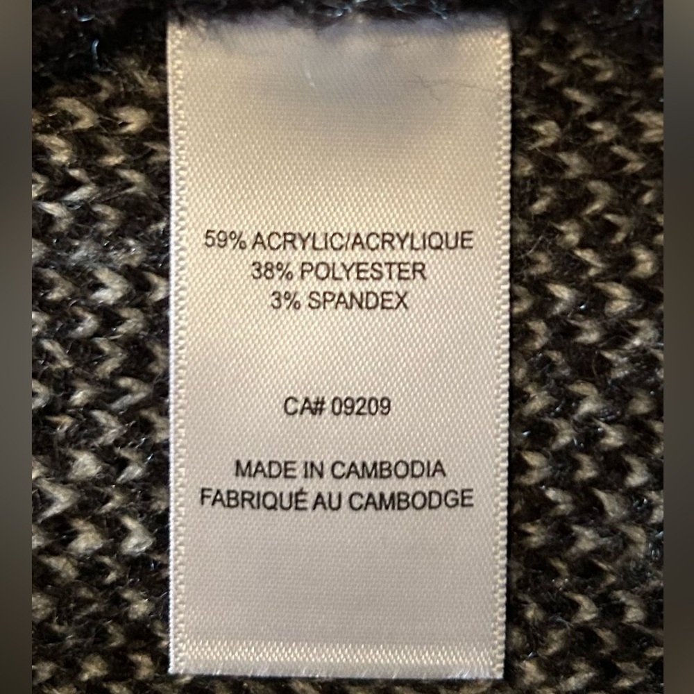 Cleo Plaid Knit Coatigan Blazer Cardigan Women’s Small Black White - Picture 5 of 5